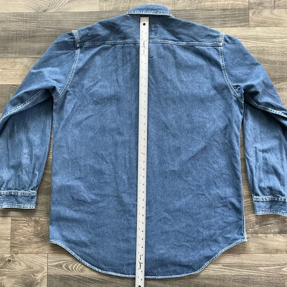 VTG Cabela’s Outdoor Gear Denim Jean Shirt Men’s XL Blue Button Up Long Sleeve - Picture 6 of 9